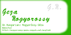 geza mogyorossy business card