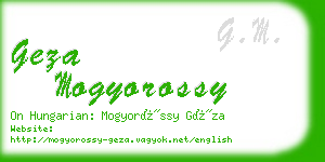 geza mogyorossy business card